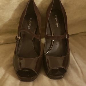 Calvin Klein peep toe Mary Jane